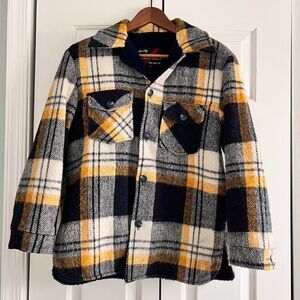 Men's Vintage 1970's Sears Checked Wool Shirt Jacket Size S